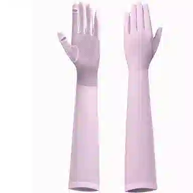 红豆 长款网格透气遮阳冰丝袖套可触屏 聚酯纤维 防晒袖 男女同款情侣款