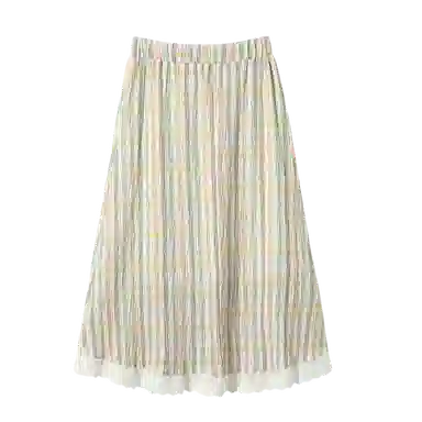 北极绒 拼接适中高腰休闲长裙 女款