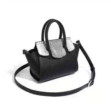 维尼奥 质感通勤鳄鱼纹撞色菜篮子包高级感时尚简约百搭经典气质中年妈妈包 合成革 单肩斜挎手提包 常规 女款 红棕/黑色/焦糖/蓝色