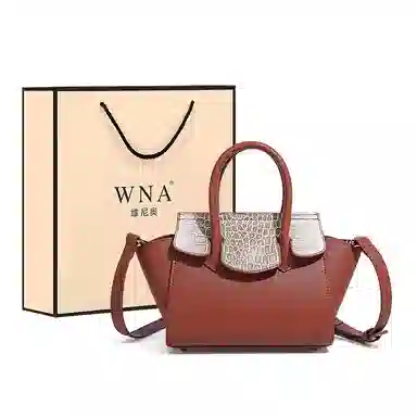 维尼奥 质感通勤鳄鱼纹撞色菜篮子包高级感时尚简约百搭经典气质中年妈妈包 合成革 单肩斜挎手提包 常规 女款 红棕/黑色/焦糖/蓝色