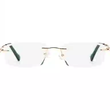 夕阳红 钻石切边无框 老花镜 高级洋气 β钛 不规则/多边形 功能性眼镜 男女同款情侣款 金色