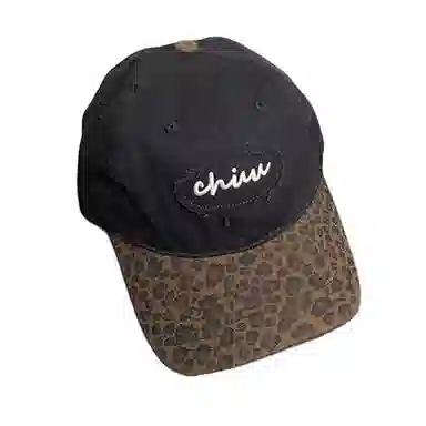 艾佳微 美式百搭复古豹纹拼色棒球帽夏季薄款宽檐软顶时尚百搭帽子潮 棉 鸭舌帽 男女同款情侣款