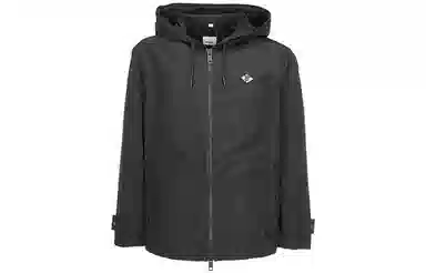 Burberry Logo Zip Hoodie Black