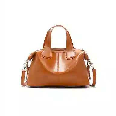 老人头 经典轻熟风复古优雅时尚通勤百搭 头层牛皮 波士顿包手提包 女款 多色