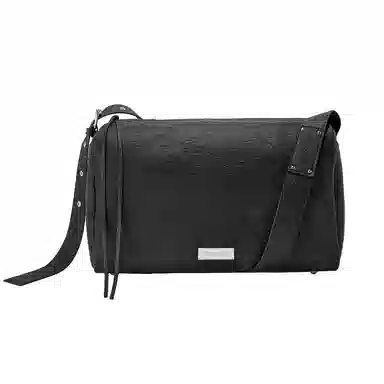 Slazenger Wrinkle Texture Metal Logo Crossbody Bag Black