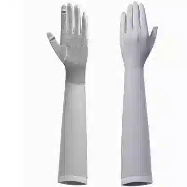 红豆 长款网格透气遮阳冰丝袖套可触屏 聚酯纤维 防晒袖 男女同款情侣款