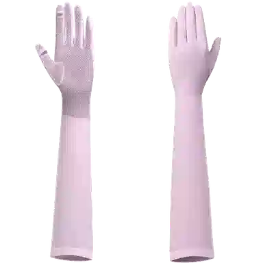 红豆 长款网格透气遮阳冰丝袖套可触屏 聚酯纤维 防晒袖 男女同款情侣款