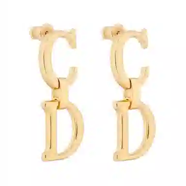DIOR CD Metal Earrings Gold