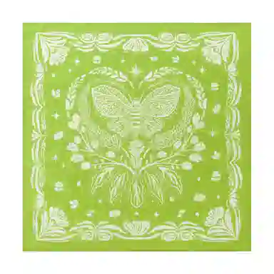 滚烫时光 绿色花朵 棉 头巾 男女同款情侣款