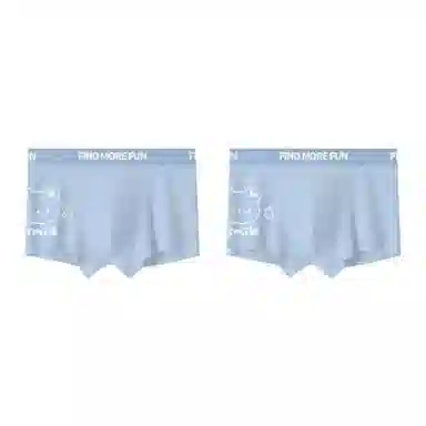 莫代尔 可爱小奶狗卡通印花图案亲肤舒适高弹字母内裤 男款 两条装