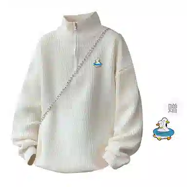 RAP PANDA Half-Zip Sweater Black