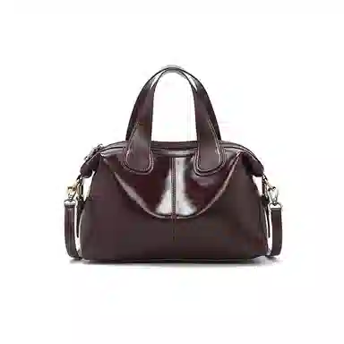 老人头 经典轻熟风复古优雅时尚通勤百搭 头层牛皮 波士顿包手提包 女款 多色