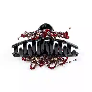 卡铂雅 黑色水晶休闲设计港风气质复古极简高级感 发夹 女款