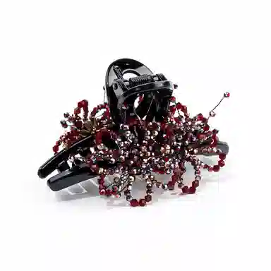 卡铂雅 黑色水晶休闲设计港风气质复古极简高级感 发夹 女款