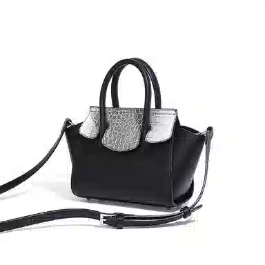 维尼奥 质感通勤鳄鱼纹撞色菜篮子包高级感时尚简约百搭经典气质中年妈妈包 合成革 单肩斜挎手提包 常规 女款 红棕/黑色/焦糖/蓝色