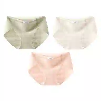 二三二三 抗菌云感棉裆部柔软亲肤不卡档透气不闷不勒吸湿排汗中腰高弹三角裤柔防卷边裸感不夹臀纯色字母提花典雅知性内裤 女款 组合装