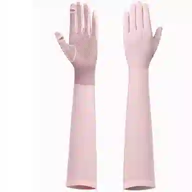 红豆 长款网格透气遮阳冰丝袖套可触屏 聚酯纤维 防晒袖 男女同款情侣款