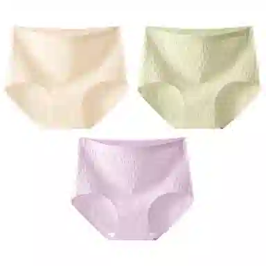 二三二三 抗菌云感棉裆部柔糯贴肤短裤微弹中腰亲肤柔软舒适不卡档不卷边无痕三角裤不夹臀纯色提花清新可爱甜美少女内裤 女款 组合装