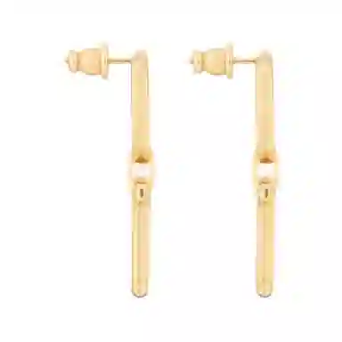 DIOR CD Metal Earrings Gold