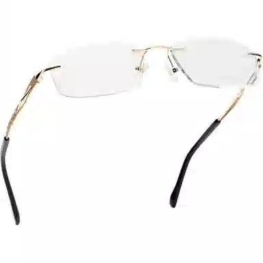 夕阳红 钻石切边无框 老花镜 高级洋气 β钛 不规则/多边形 功能性眼镜 男女同款情侣款 金色