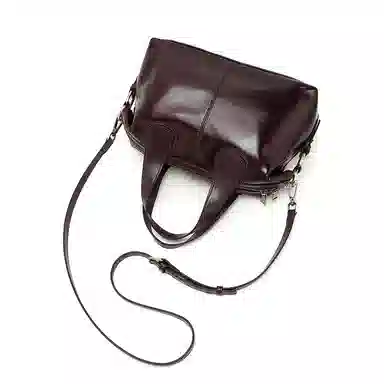 老人头 经典轻熟风复古优雅时尚通勤百搭 头层牛皮 波士顿包手提包 女款 多色