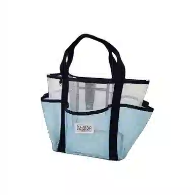 馨枕居 网眼手提化妆包大容量洗澡健身洗漱沙滩包多口袋网纱旅行 收纳包