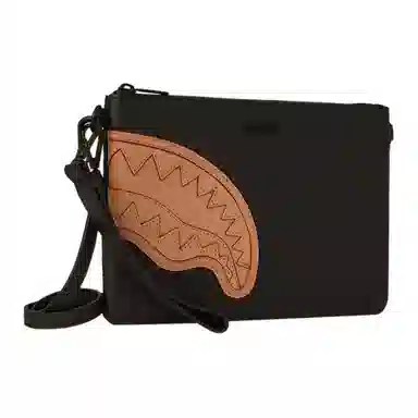 SPRAYGROUND Classic PVC Envelope Clutch Black Brown