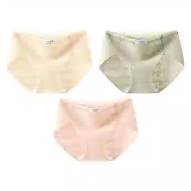 二三二三 抗菌云感棉裆部柔软亲肤不卡档透气不闷不勒吸湿排汗中腰高弹三角裤柔防卷边裸感不夹臀纯色字母提花典雅知性内裤 女款 组合装