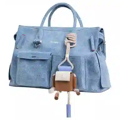Guliangjiji Building Block Laptop Bag Denim Large Tote Unisex
