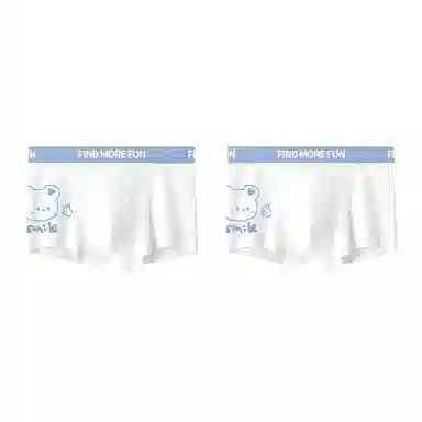 莫代尔 可爱小奶狗卡通印花图案亲肤舒适高弹字母内裤 男款 两条装