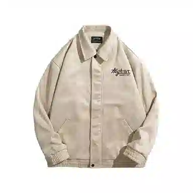 赞仕 美式复古休闲舒适简约百搭夹克外套 男款 米色