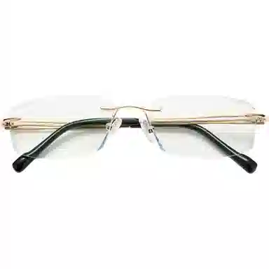 夕阳红 钻石切边无框 老花镜 高级洋气 β钛 不规则/多边形 功能性眼镜 男女同款情侣款 金色