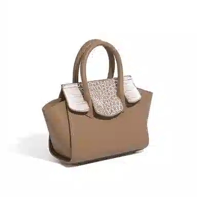 维尼奥 质感通勤鳄鱼纹撞色菜篮子包高级感时尚简约百搭经典气质中年妈妈包 合成革 单肩斜挎手提包 常规 女款 红棕/黑色/焦糖/蓝色