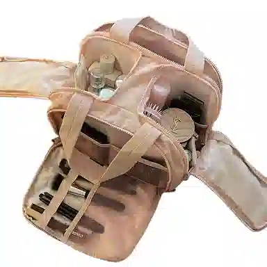 馨枕居 韩版双宽开口化妆包大容量分区便携式女高颜值旅行洗 漱收纳包