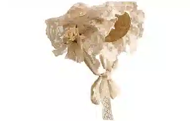 优幽兰 时尚潮流森系洛丽塔公主帽蕾丝编织防紫外线草帽法式复古遮阳显脸小田园风太阳帽子甜美 植物材料 防晒帽 女款