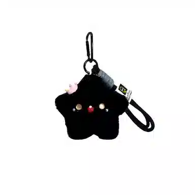 丹琴 卡通可爱吱吱叫纯黑小星星书包背包挂饰 毛绒 挂件 男女同款情侣款
