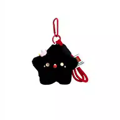 丹琴 卡通可爱吱吱叫纯黑小星星书包背包挂饰 毛绒 挂件 男女同款情侣款