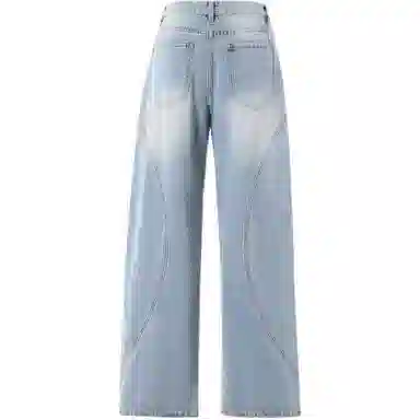 玫丝朵 宽松舒适纯色牛仔裤 女款 浅蓝