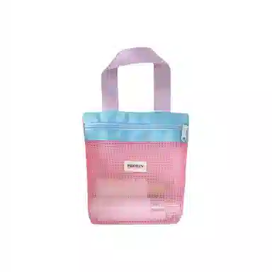 馨枕居 多巴胺手提化妆包便携网眼沙滩收纳包外出旅行游泳必备分区收纳袋