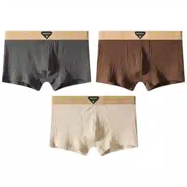 贴身领域 纯棉休闲短裤中腰轻薄薄款凉感舒适透气平角裤夏季内裤 男款