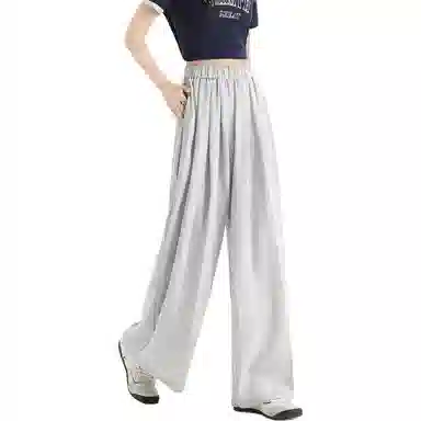 法文箱子 纯色高腰适中宽松阔腿休闲裤 女款