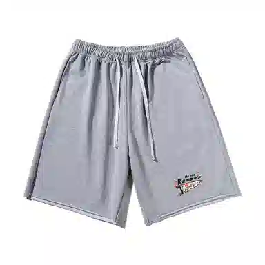 乱步 字母图案印花美式宽松运动风休闲短裤 男女同款