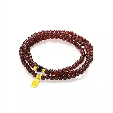 【S925纯银|福气满满】 七七银饰 鸿运福牌纳福珠串新中式国风高级感  气质百搭 本命年转运  三圈叠戴天然 玛瑙 玉石手串 男女同款情侣款