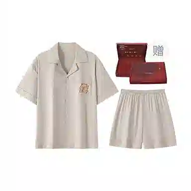 顶瓜瓜 短袖短裤翻领开衫可爱卡通卡皮巴拉休闲舒适家居夏季睡衣礼盒 男女同款