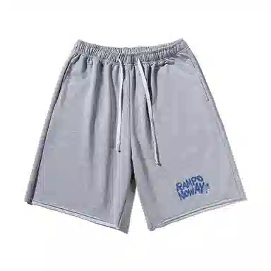 乱步 基础美式字母印花宽松舒适百搭休闲短裤 男女同款