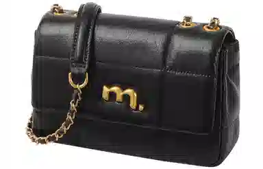 妙迪 复古高级感时尚简约百搭 牛皮 单肩包 女款 子夜黑