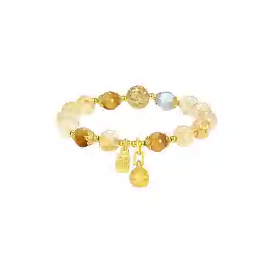 【接泼天富贵】 金嘉福 考试上岸 招财小霸王新中式 国潮 时来运转 财源广进 好运处理天然 黄水晶 手串 男女同款情侣款