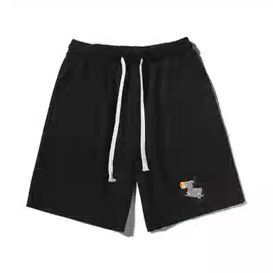 乱步 基础美式卡通斑马条纹印花宽松运动休闲短裤 男女同款