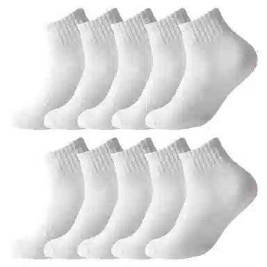 二三二三 纯色运动吸汗透气抗菌防臭袜亲肤舒适高弹抗起球百搭休闲袜薄款网眼短袜 男女同款 组合装