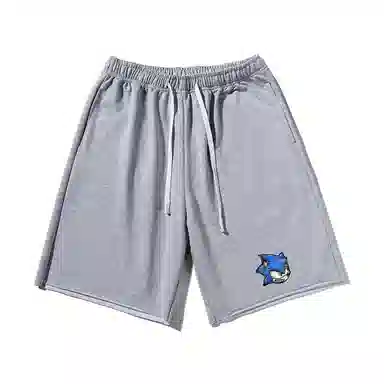 乱步 美式卡通索尼克印花宽松运动风休闲短裤 男女同款